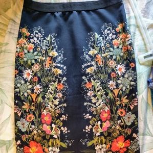 Dark Navy floral pencil skirt